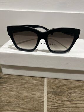 Celine Triomphe Black Cat-Eye Sunglasses with Gradient Lenses